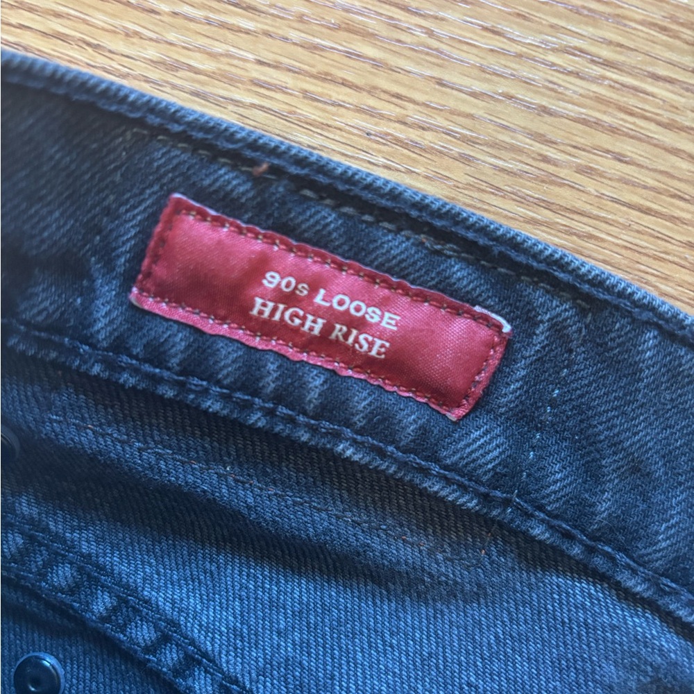 Lucky Brand 90s Loose Fit High Rise Straight Black Studded Jeans Size 8 or 29 - Picture 4 of 12
